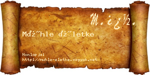 Mühle Életke névjegykártya